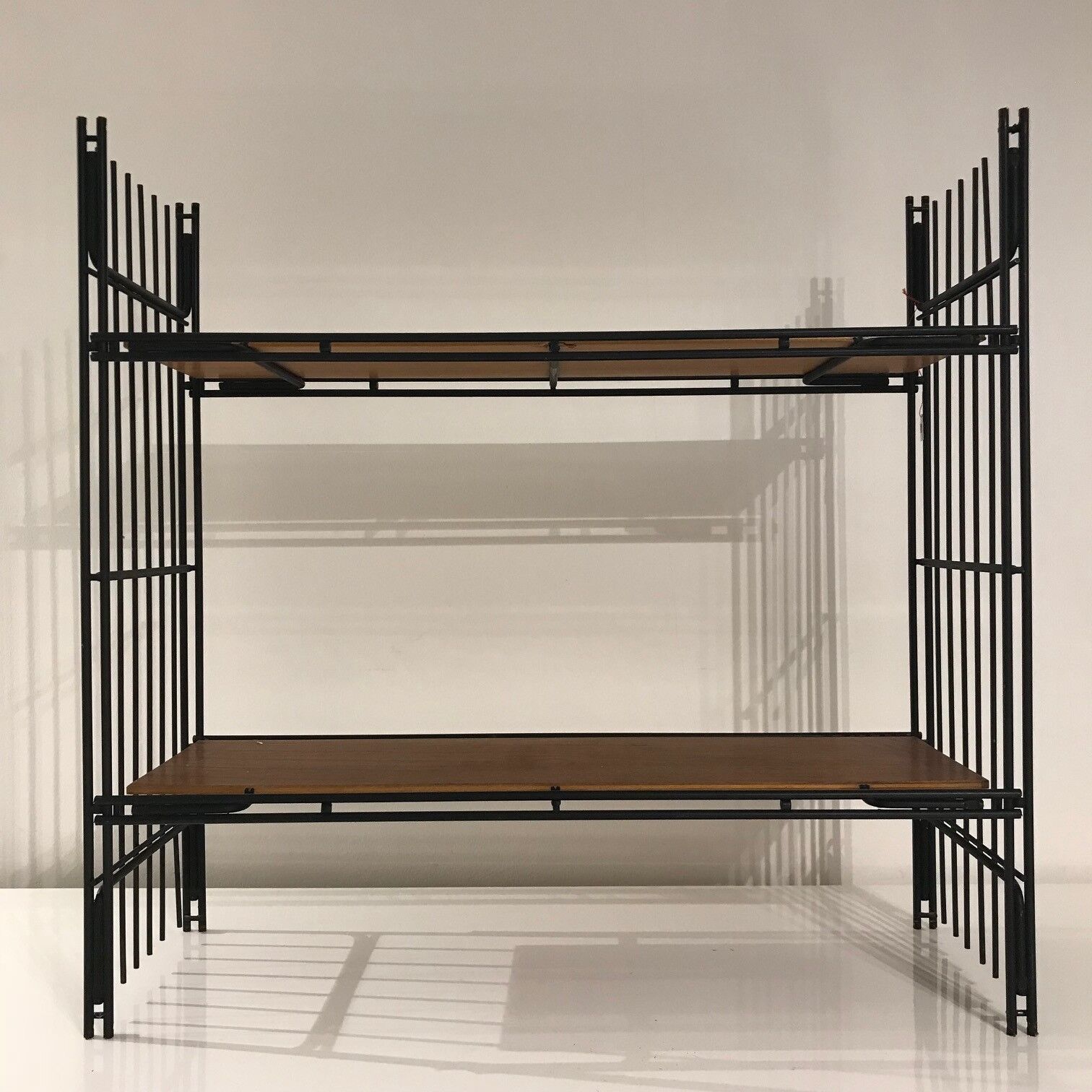 Vintage teak and metal shelf