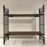 Vintage teak and metal shelf