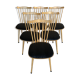 Set de 6 chaises Baumann menuet assise cuir