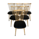 Set de 6 chaises Baumann menuet assise cuir
