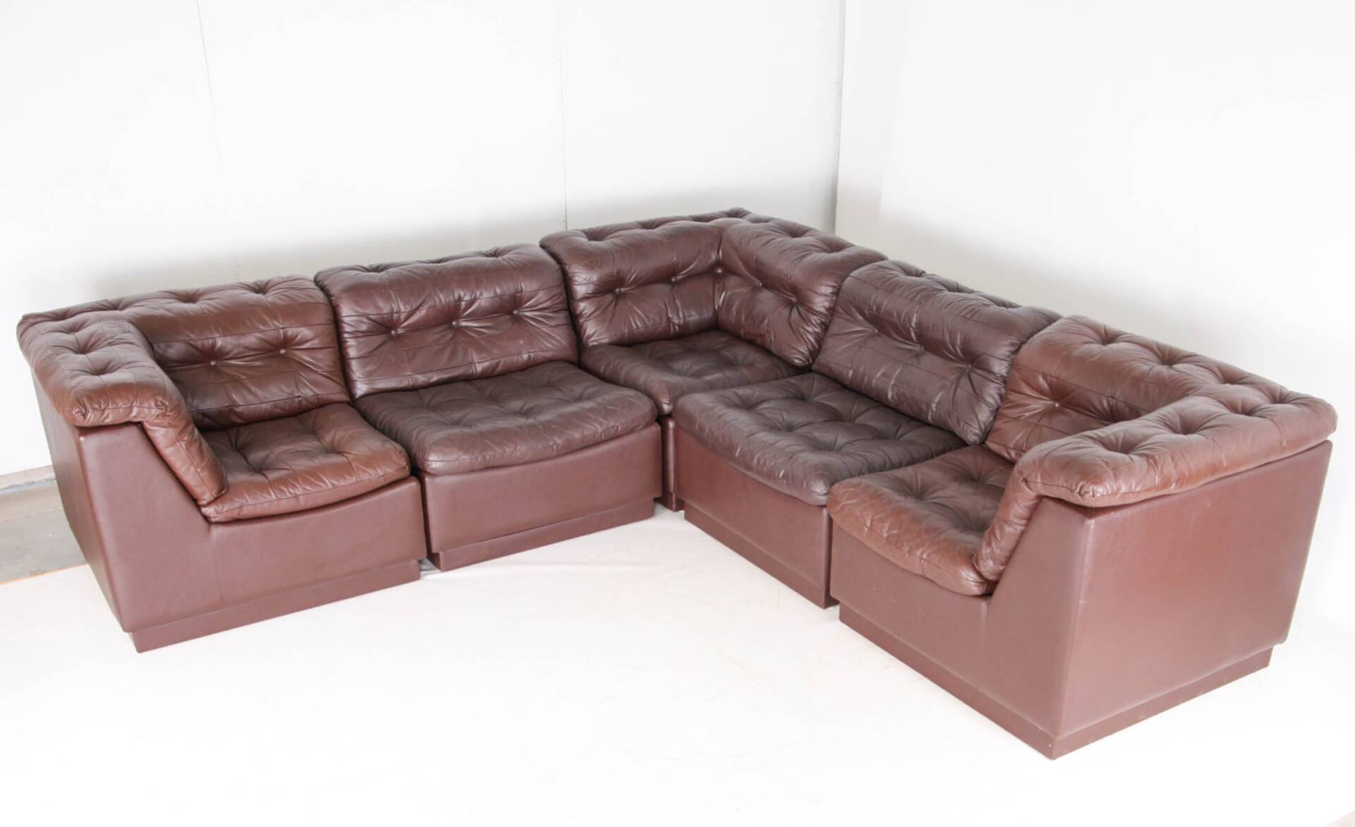 Modular leather sofa