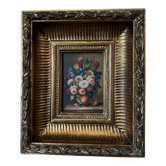 Oil on panel by B. Vogel still life 20th century gilded frame