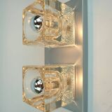 no. 1 of 2 mid century peill & putzler SCONCE with 2 glass cubes 60s/70s