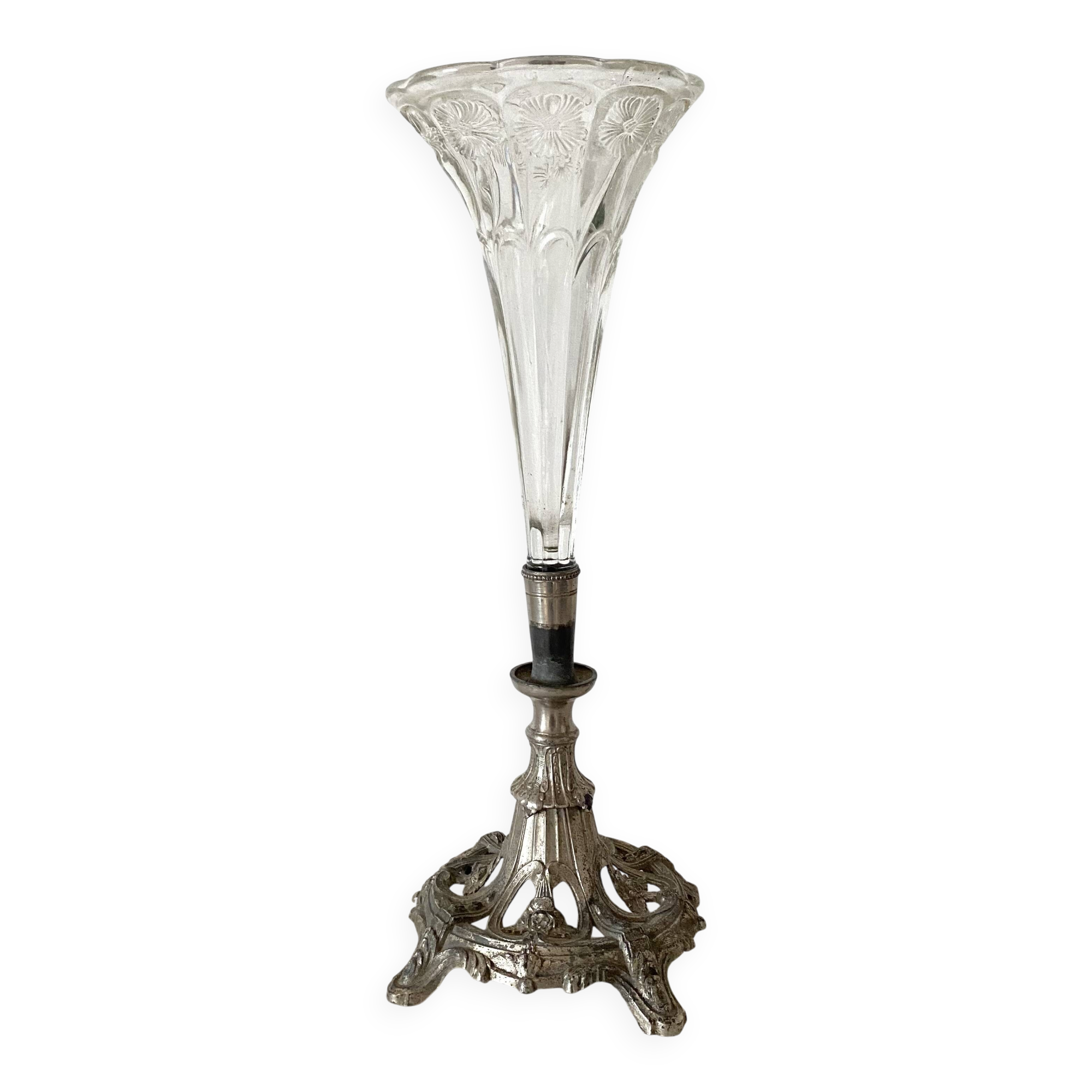 Vase art nouveau, vase cornet, centre de table tulipier