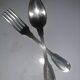 Antique silver monogram cutlery 'au filet' Christofle