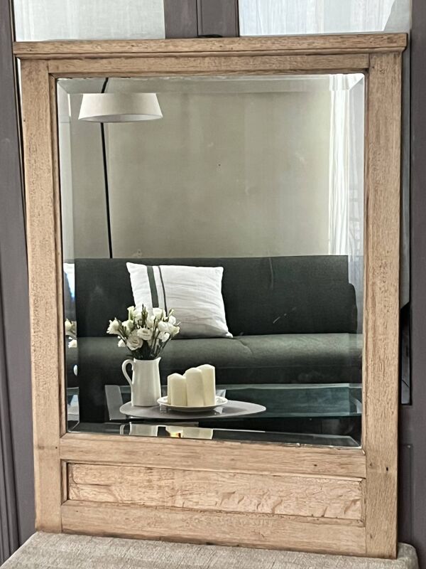 Miroir trumeau. Encadrement chêne