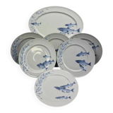 Villeroy & Boch Pescara porcelain set blue fish 6 plates + dish