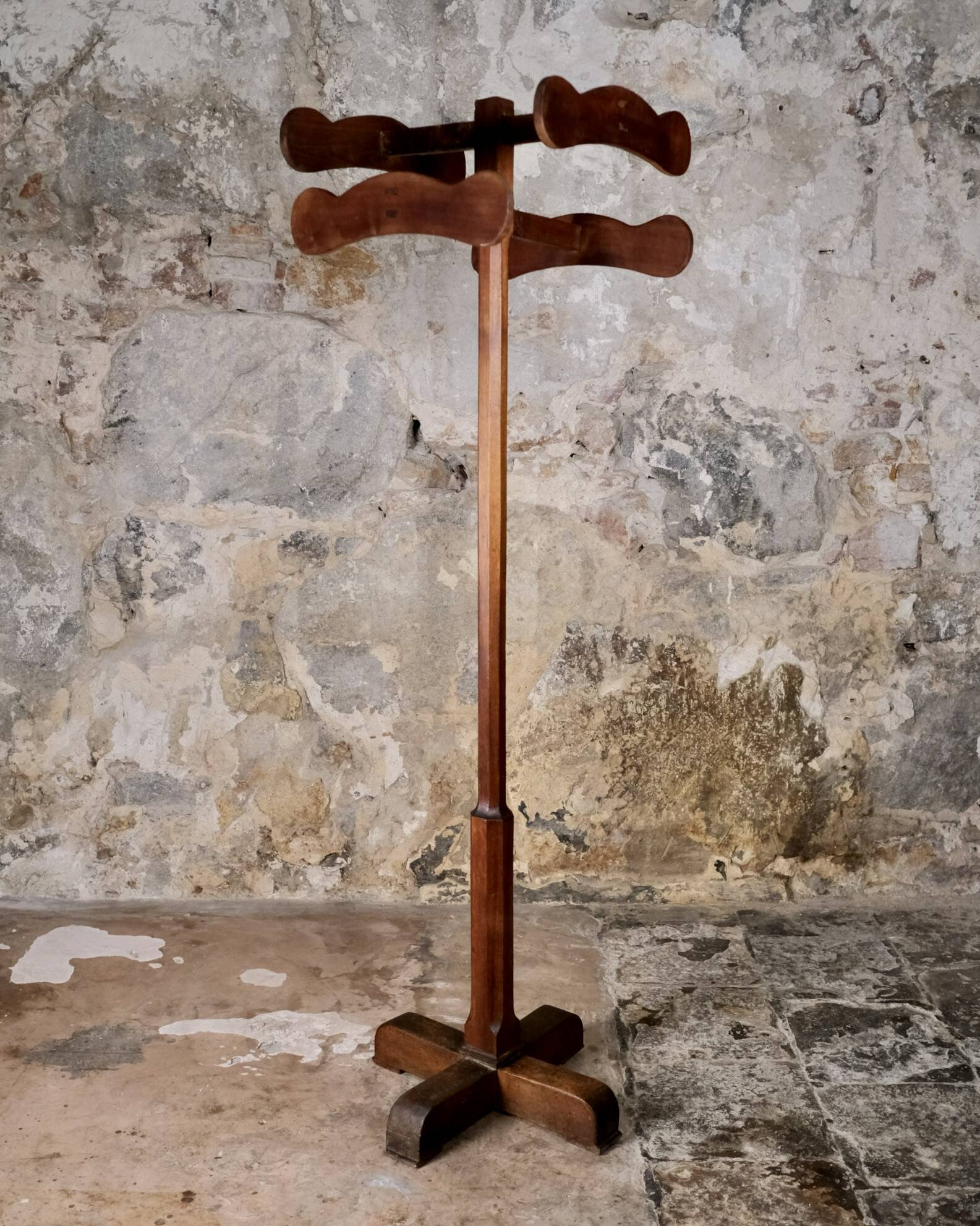 Oak coat rack, France, early 20th century