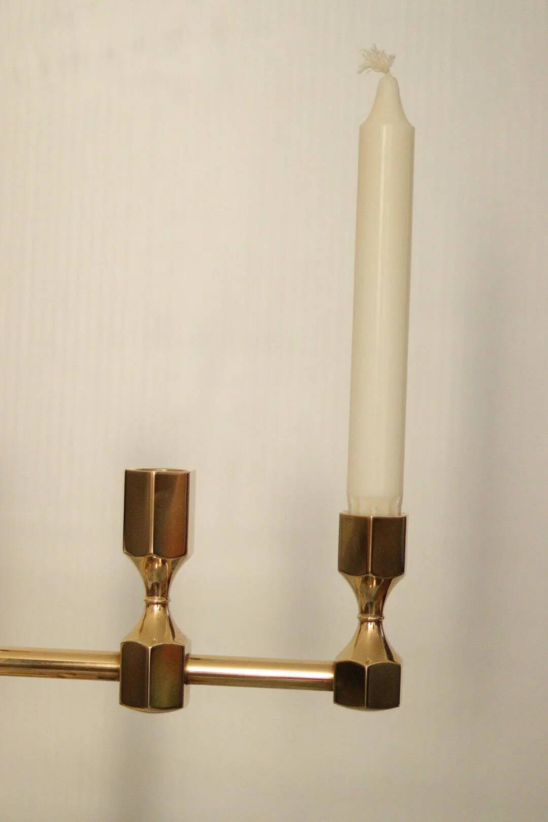 Swedish brass five arm candelabra by Gusum