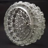 French Mid-Century Round Clear Cut Glass Ceiling Light Replacement Shade