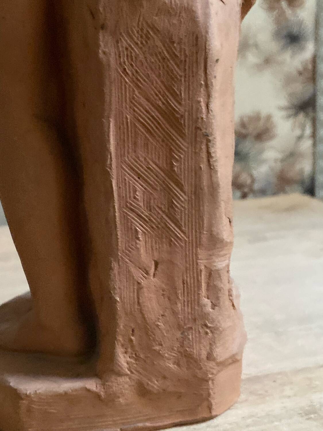 Antique Art Deco sculpture signed Delauner – Terracotta – 26 cm