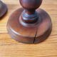 Pair of turned wooden pedestals