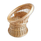 Fauteuil enfant en rotin, Vintage années 70