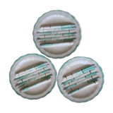 3 plates dishes a asperges in barbotine brand longchamp terre of fer
