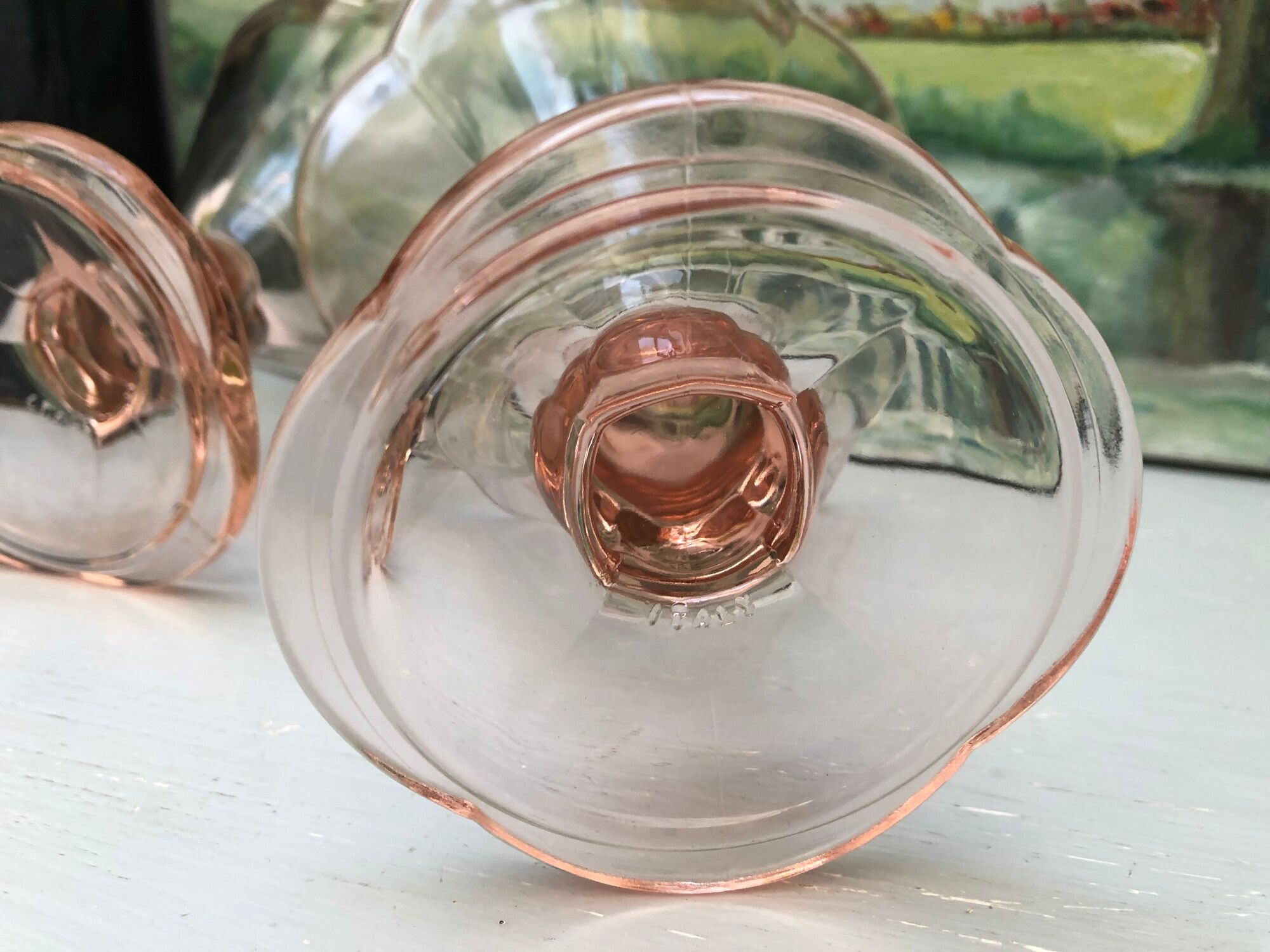 Set of 4 large ice cream bowls color rosaline vintage Italy