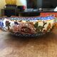 Ceramic hollow dish gien France decoration flowers peony hand painted