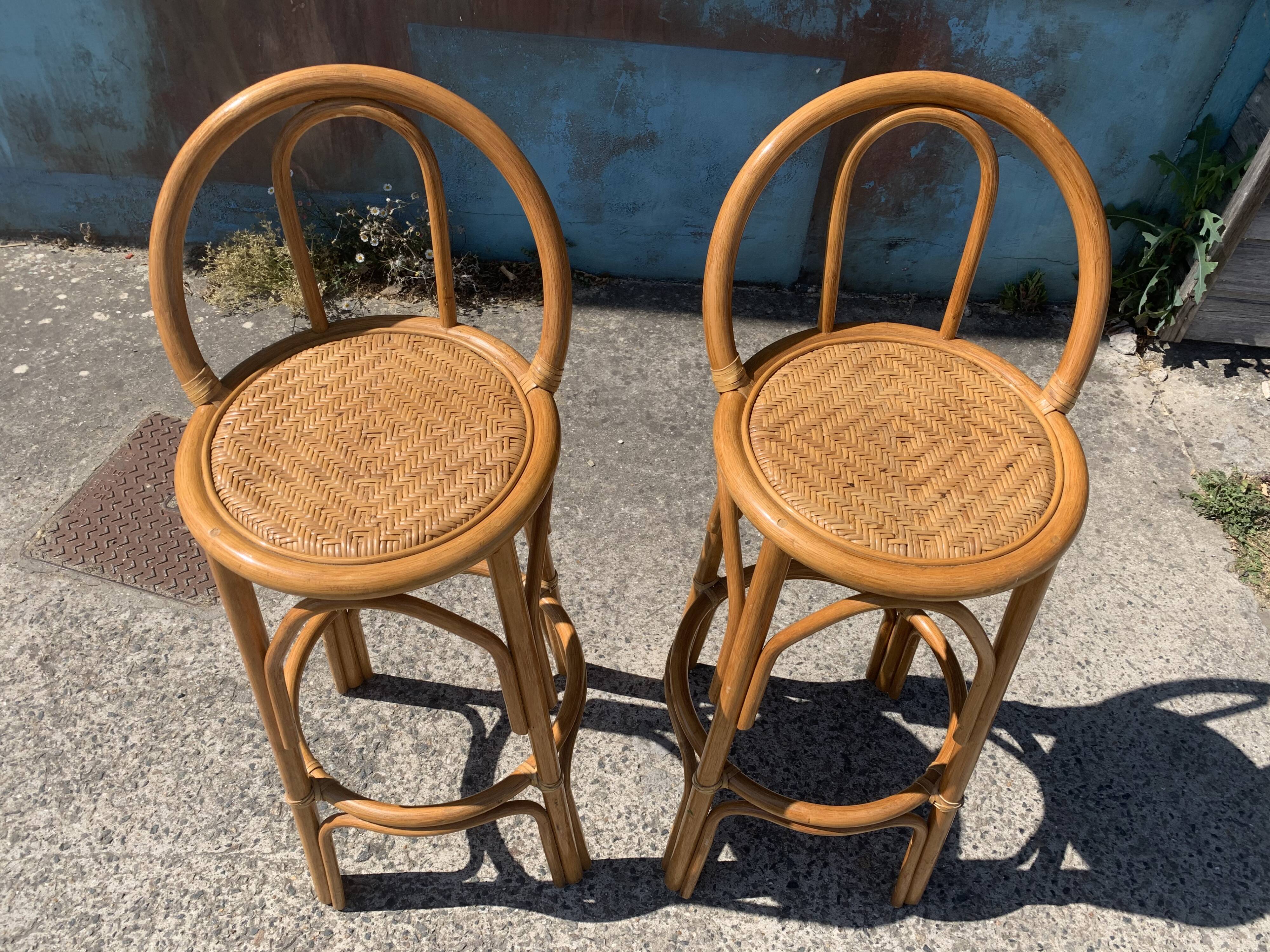 Rattan bar stools