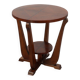 Art Deco Oak Side Table with Sculptural Base and Geometric Top, Belgium ca.