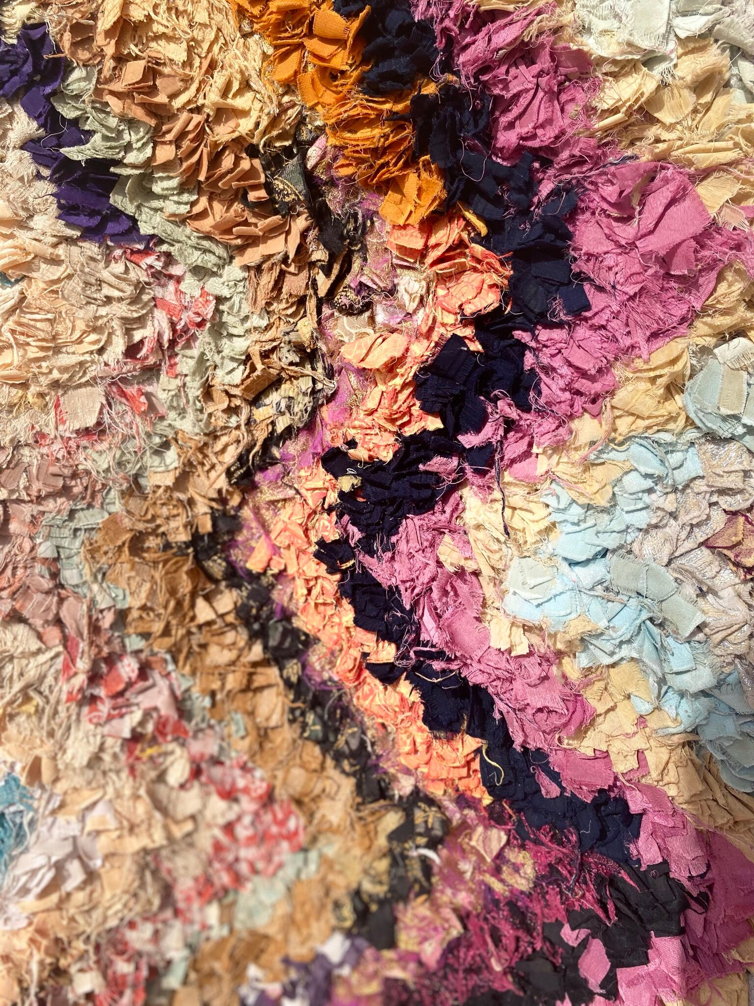 Moroccan carpet boucherouite zig zag