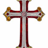 Croix en vitrail – Style Tiffany fait main, décoration murale