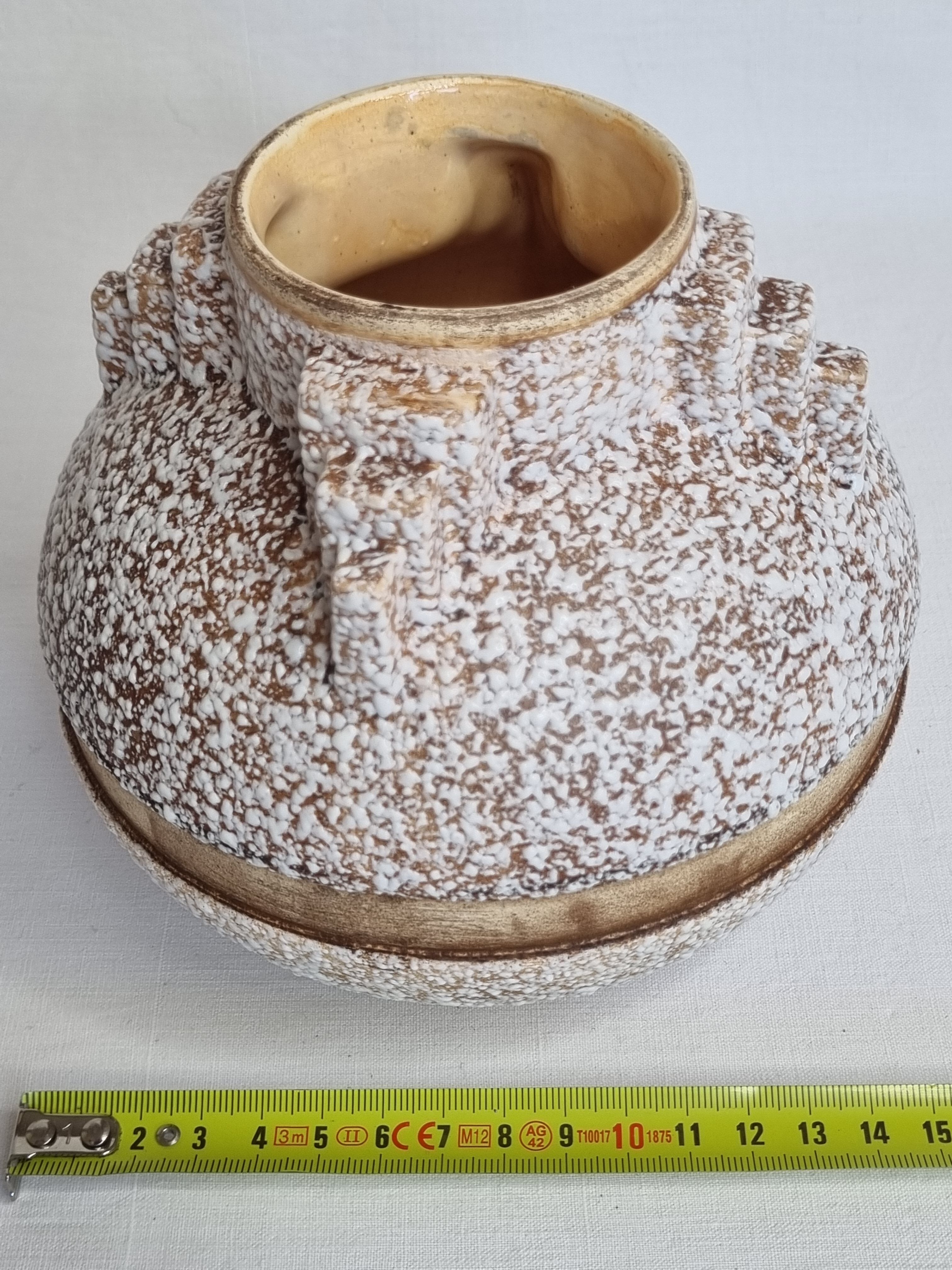 Art Deco ball vase, in tense enamel, 30s