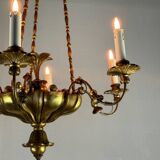 Gilded wood and brass chandelier, Central Europe circa 1900