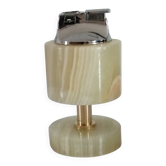 Briquet de table piezo onyx et métal doré, kogen 1970-1980