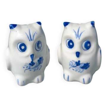 Ceramic Salt and Pepper Shaker Owls
