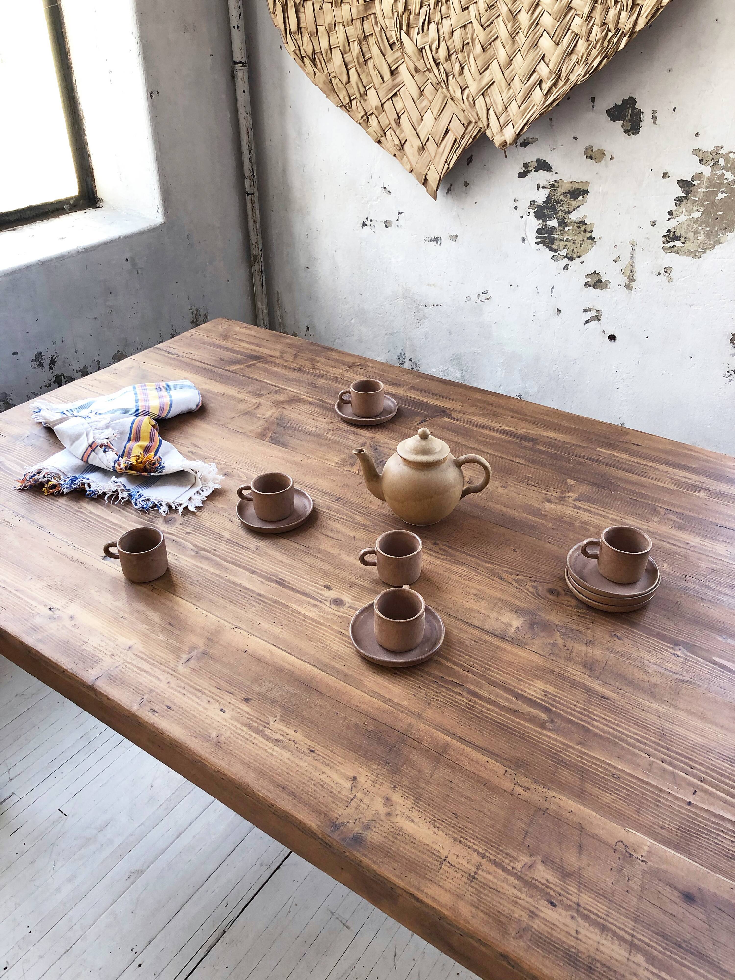 Set théière et tasses en grès