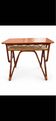 Vintage table in curved rattan and bamboo – 1960s-1970s
