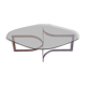 Table basse en verre et chrome de Paul Legeard 1970