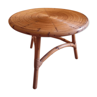 Table basse ronde rotin 60 cms