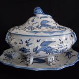 Vegetable soup tureen and its frame, Matet earthenware factory, Martres-Tolosane