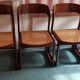 Suite de 6 chaises traineau Baumann cannées vintage