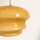 Suspension vintage opaline jaune moutarde