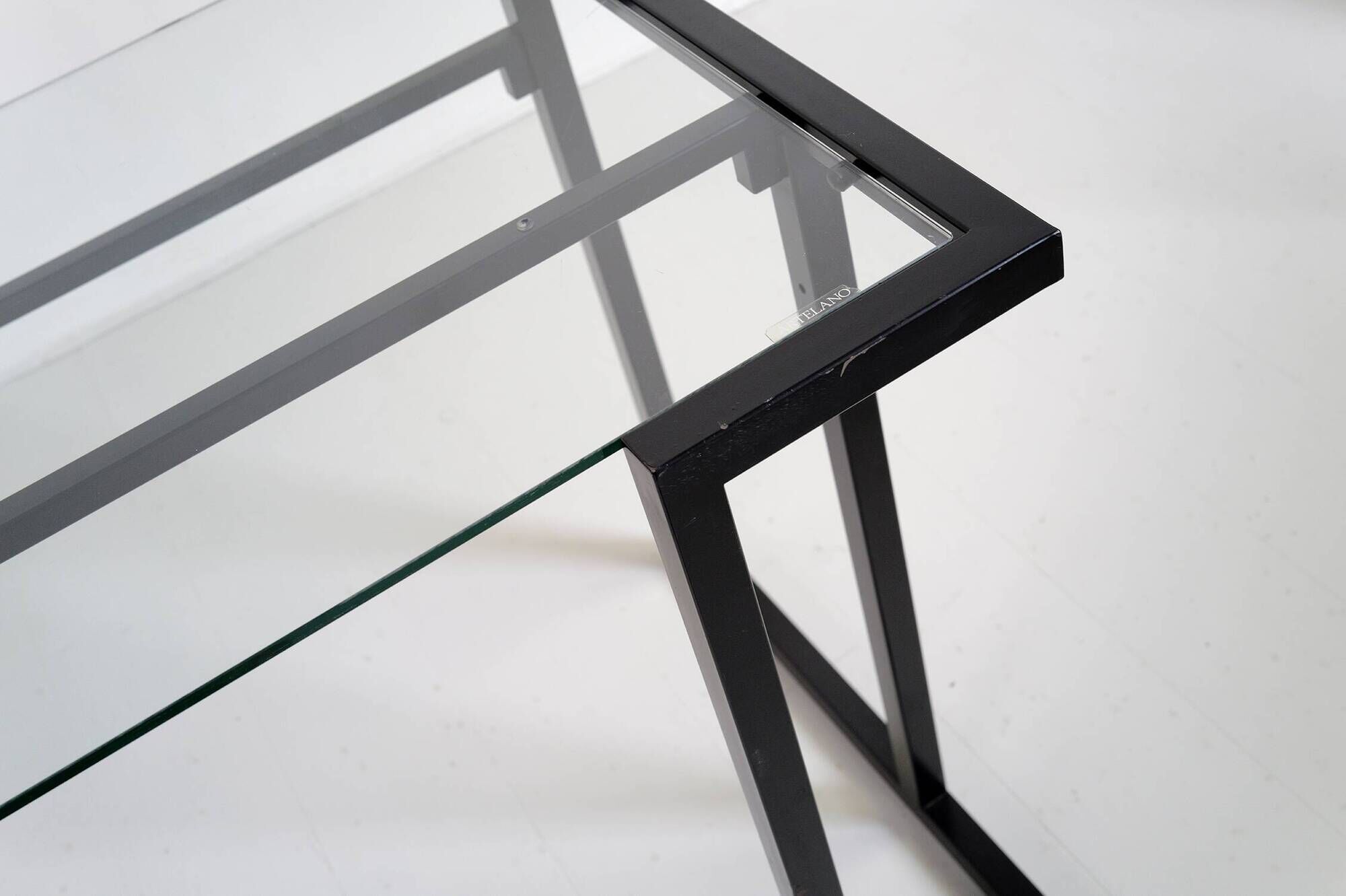 Artelano, glass and metal desk, France 1980