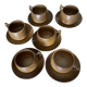 service of 6 cups and saucers HB Henriot Quimper France