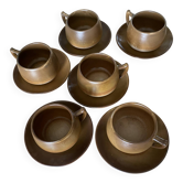 service 6 tasses et sous tassesHB Henriot Quimper France