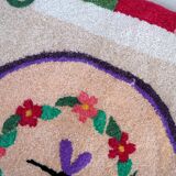 Tapis contemporain ora hooked en laine (99cm x 102cm), édition unique