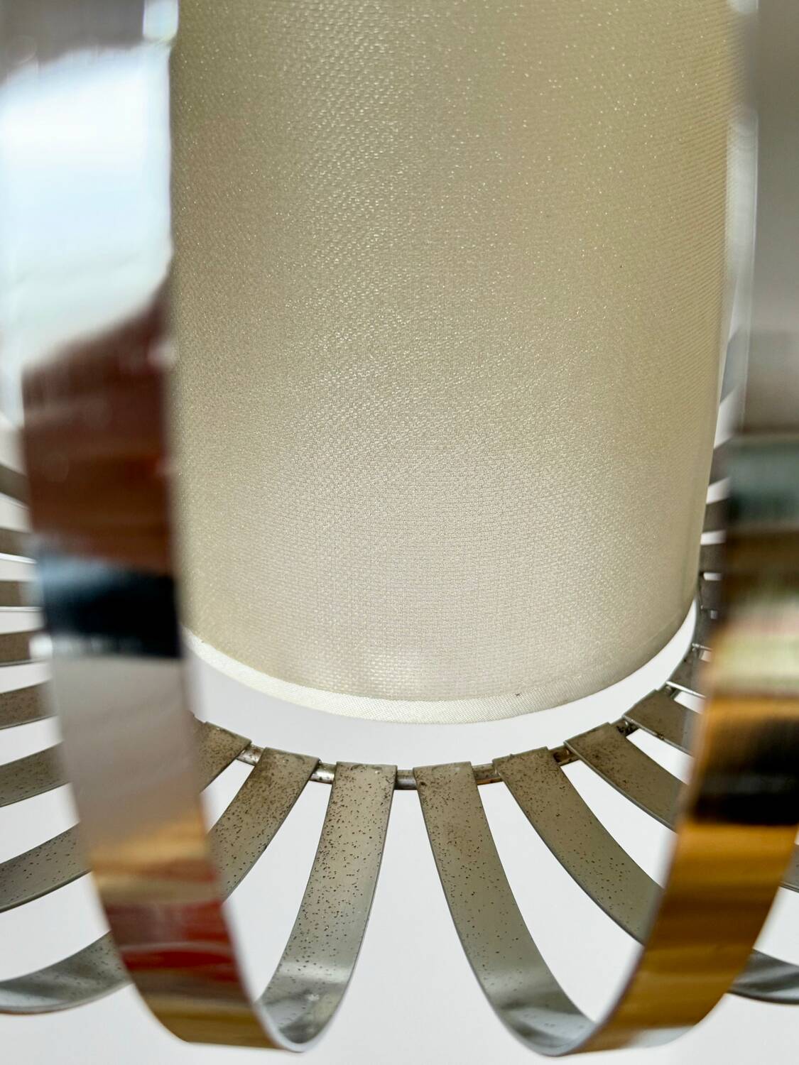 Vintage chandelier pendant in chrome stainless steel