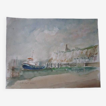 WATERCOLOR JACQUES DULÉRY-REYVAL - DIEPPE