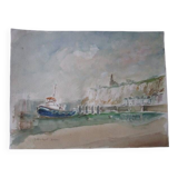WATERCOLOR JACQUES DULÉRY-REYVAL - DIEPPE