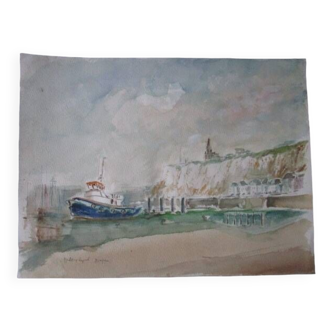 WATERCOLOR JACQUES DULÉRY-REYVAL - DIEPPE