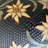 Wooden vase with flower pattern