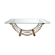 Gold and chrome metal coffee table, Belgo Chrom, 1970s