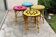 Set of 4 rattan stools and crochet covers