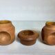 6 candle holders and a wooden vase Nopjes woodturning handmade