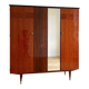Large vintage 1950s wardrobe in formica and mirror.