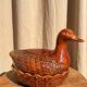 Plat barbotine canard vintage