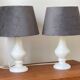 Paire lampes albâtre vintage
